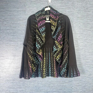 Angel Design by Sabri Ozel Italian Circle Cardigan 1X Black Artsy